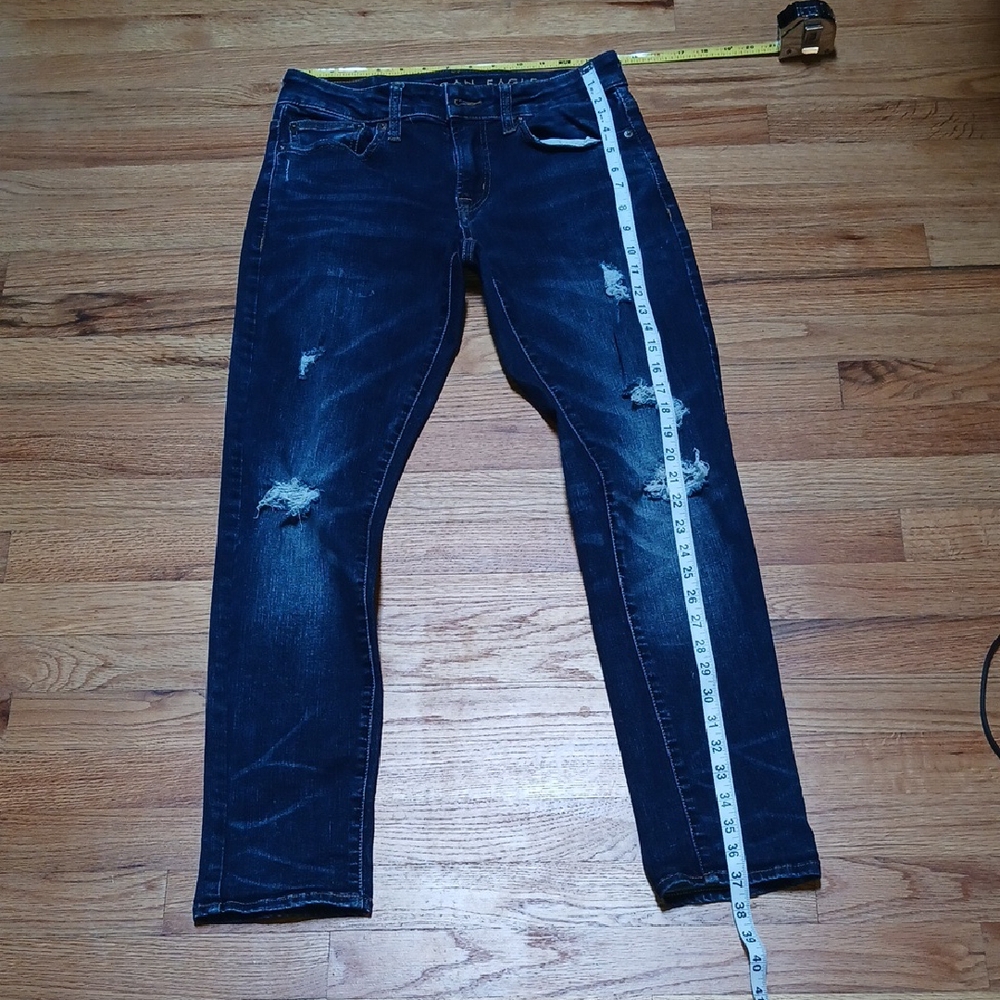 American Eagle Outfitters Dark Blue Distressed Jeans
